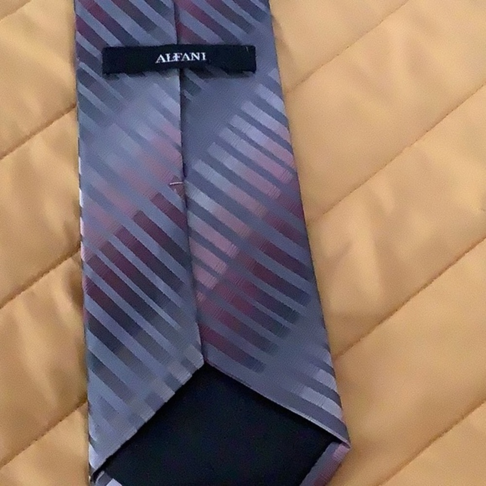Alfani Purple and Gray Modern Striped Tie